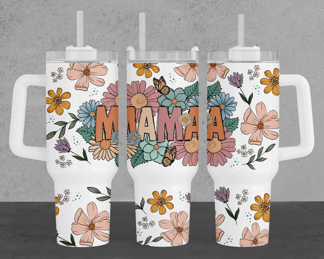 Retro Mama 40oz Quencher Tumbler Wrap, Sublimation Design, Digital ...