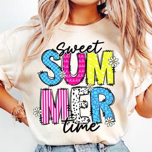 Preppy Sweet Summer Time Png, Vacation Png, Bright Summer Shirt Design, Beach PNG, Sun png, Vacation png, Colorful Summertime png Women