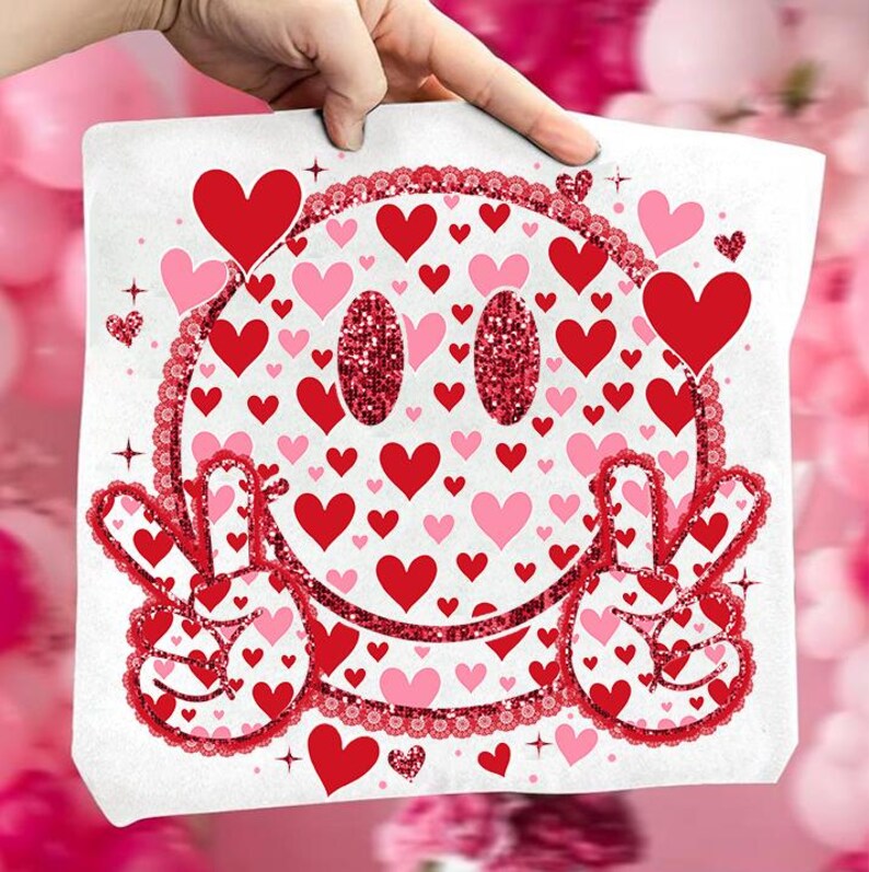 Valentines Day Smiley Face Heart PNG, Retro Valentine Hearts Laces ...