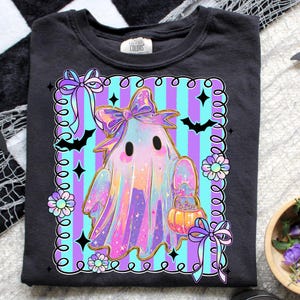Preppy Halloween Ghost Png, Cute Boo Ghost Coquette Png, Floral Spooky Season Png, Girly Halloween Shirt Design, Spooky Pumpkin Sublimation
