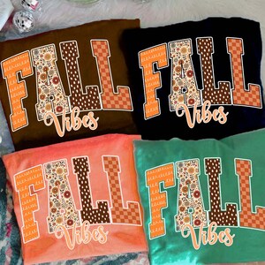 Retro Fall Vibes CheckeredPng, Preppy Floral Fall Pumpkin png, Pumpkin Lace png, Ditsy Floral Fall png, Preppy Autumn png, Pumpkin Spice Png