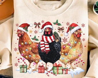 Pollo coqueto navideño PNG, lazo de pollo coqueto navideño PNG, granja navideña PNG, pollo navideño de moda PNG, amante de la mamá pollo Png