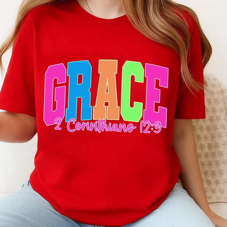Neon Distressed Bible Bundle Png, Grace Joy Pray Believe Design ...