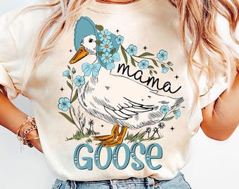 Mama Goose PNG, Floral Mama png, Coquette Mama png, Mama Sublimation, Vintage mama png, Maglietta Goose Lover, Festa della mamma png, Silly Goose Png