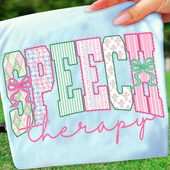 Speech Therapy Floral Vintage Png, Mental Health Png, Speech Therapist Png, Mental Health Matter, SLP Png, Autism Png, Checkered, Floral Bow