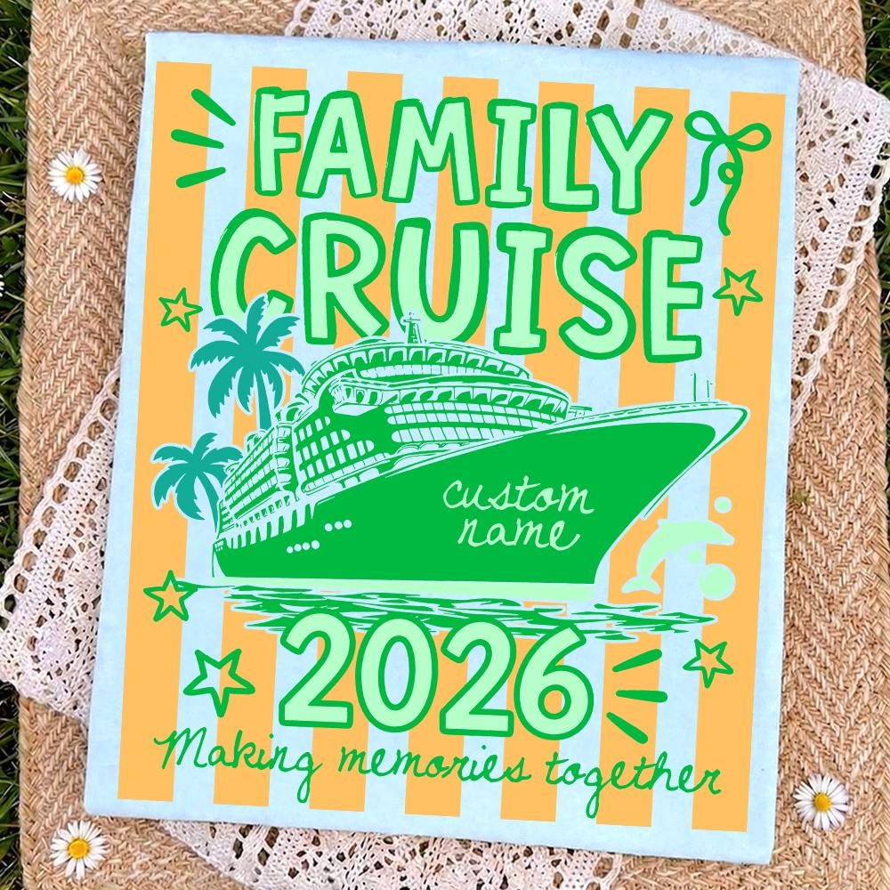 Neon Striped Family Cruise 2026 Png, Making Memories Together Png ...