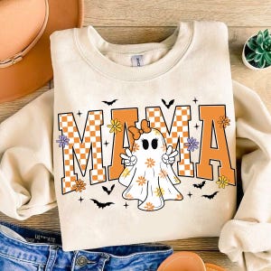 Checkered Mama Halloween Png, Coquette Halloween Mama Png, Cute Ghost Png, Spooky Mama Png, Spooky Season, Halloween Boo Png,Retro Halloween