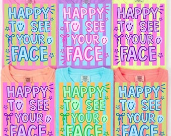 Gestreifte Neon glücklich, Ihr Gesicht Png-Bundle zu sehen, Preppy Png, Smiley Png Png, Whimsy Png, Sommer Lehrer Png, Lehrer Wertschätzung Png