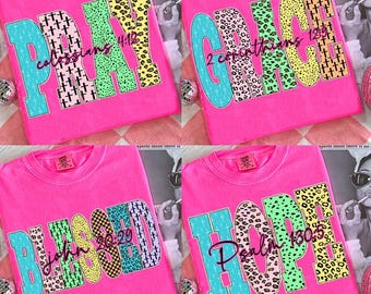 Leopard Bible Bundle Neon Png, Pray Hope Blessed Design, Checkered Jesus Png, Jesus Christian Sublimation, Bible Verse Design Download,