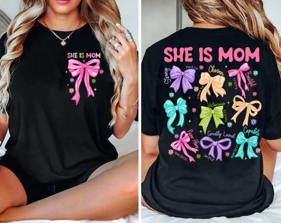 She Is Mom Coquette Bow Png, Retro Mom Png, Christian Png, Mom Life Png, Bible Verses Png, She Is Strong Png, Mother Day Gift, Brushstroke