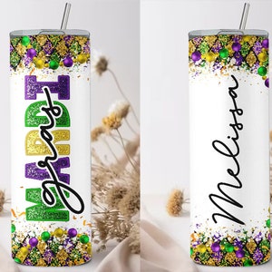 Carnival NOLA Mardi Gras, Mardi Gras 20oz Skinny Tumbler Png, Bourbon Street Party, Fat Tuesday Png, Mardi Gras Tumbler Sublimation Design