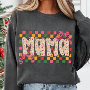 Cute Mama Coquette Bow Png, Floral Mama Png, Mama Png, Preppy Mama Design Png, Checkered Sublimation Design