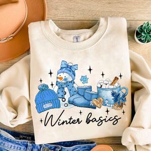 Coquette Winter Basics Png, Retro Snowman Hot Cocoa ng, Christmas Coquette Bow PNG, Winter Shirt Png, Christmas Girly Png, Cozy Winter Png