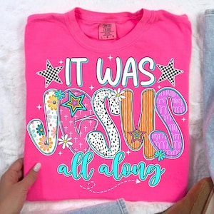 It was Jesus all long Preppy Png, Christian women Png, Preppy Everyday Jesus Floral png, Bible verse png, Jesus sublimation, Checkered