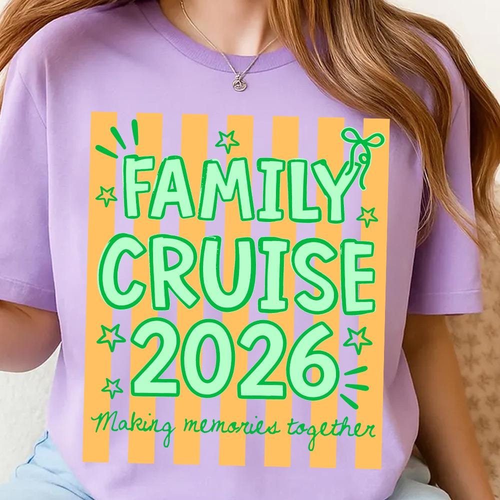 Neon Striped Family Cruise 2026 Png, Making Memories Together Png ...