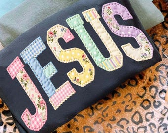 Jesus Png, Faux Quilted Religious Shirt PNG, Faux Embroidered Christian Sublimation Design, Varsity Faith Png, Preppy Cottagecore Jesus Png