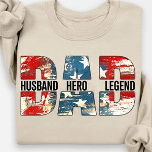 Vintage American Dad PNG, 4th of July Dad Stars Png, Husband Hero Legend Png, Father&#39;s Day Png Retro American Independence, Gift for Dad