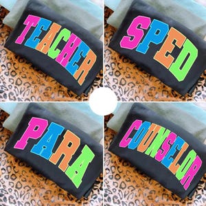 School Occupation PNG Bundle, Back to School Teacher Sped Para Counselor, Preppy First Day of School Neon Distressed Girly Png