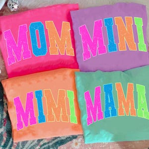Neon MAMA Bundle png, Varsity Mama Png, Distressed Neon Mama, Colorful Mom Mimi Mini, Retro Mama Shirt Png, Distressed Mama Sublimation
