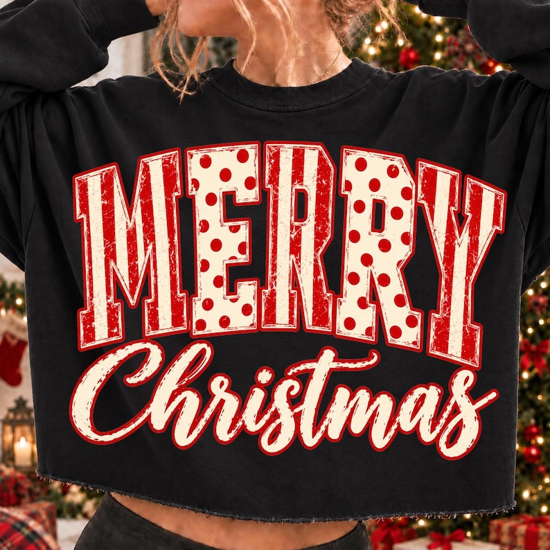 Christmas Leopard Merry Letters Stripes Polka Dots Holly Jolly Trendy ...