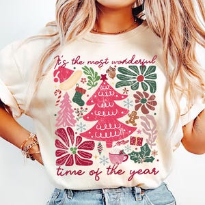 Boho Floral Christmas Png, Pink Christmas Hand Drawn Png, Boho Christmas Sublimation, Coquette Christmas Png, Girly Christmas Tree Png