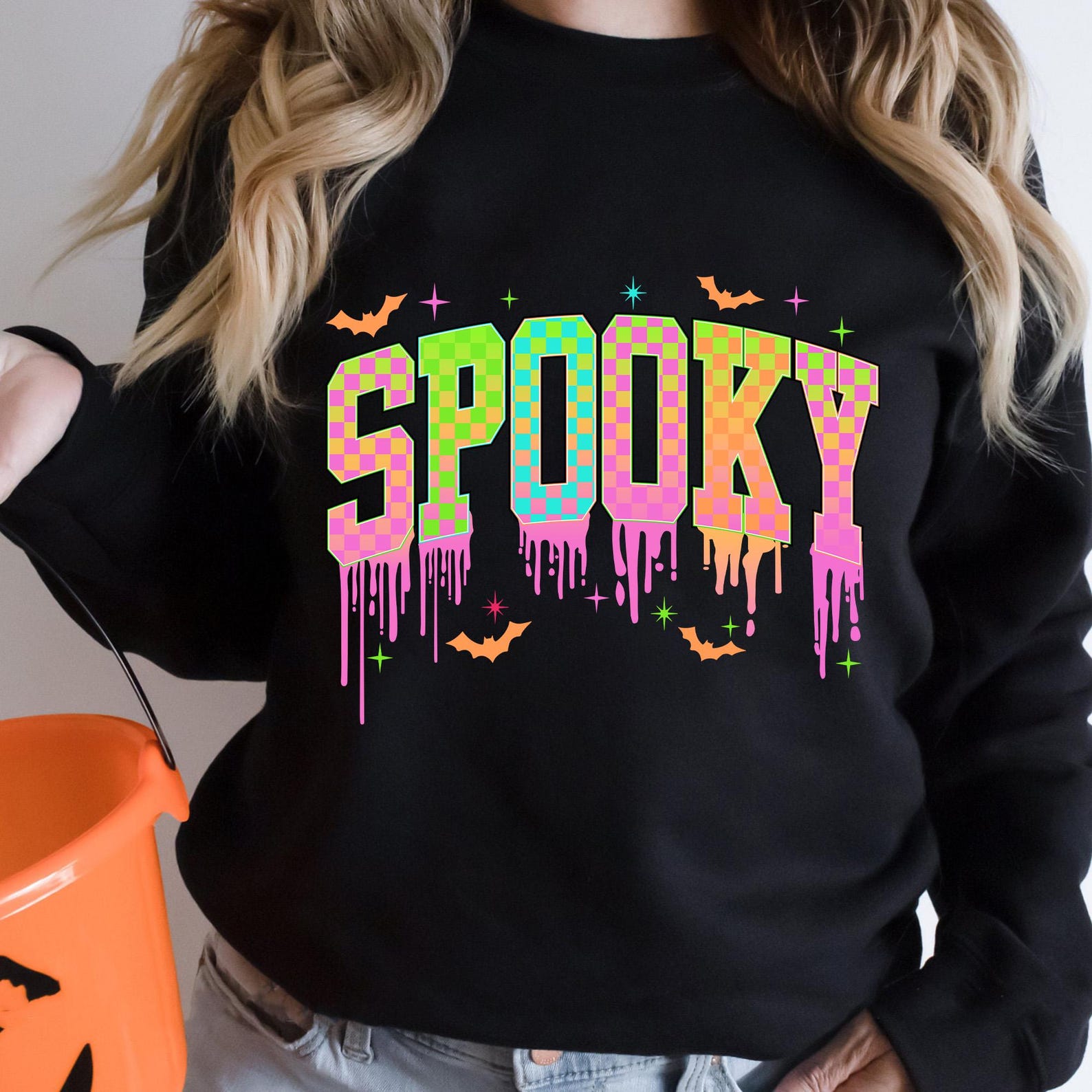 Drip Boo Checkered Halloween Drip Png, Cute Boo Ghost Floral Coquette Png ...