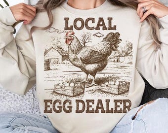 Retro lokale eierhandelaar png, grappig kippenshirt png, grappig Pasen png, trendy kippenliefhebber png, kip png, boerderijkip png