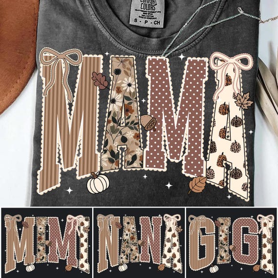 Preppy Fall Mama Png Bundle, Coquette Boho Floral Pumpkin Bow PNG, Trending Fall Pumpkin Sublimation, Nana Mimi Gigi Png, Pumpkin Spice Png