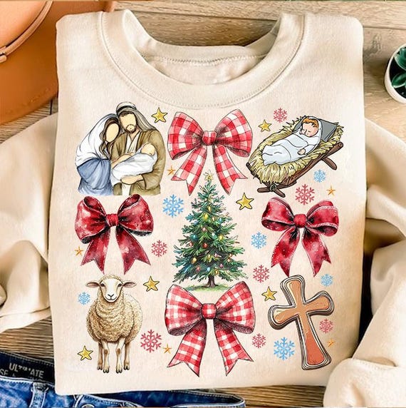 Coquette Jesus Christmas Kids Sweatshirt Coquette Jesus Christmas Kids Sweatshirt