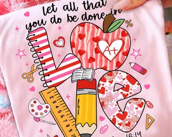 Professeur amour PNG, enseignant chrétien Png, salle de classe de la Saint-Valentin, règle crayon pomme PNG, enseignant de la foi Png, professeur de versets bibliques, 1 cor 16 14