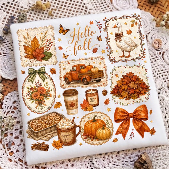 Cottagecore Fall PNG, Fall Vibes  Collage Design, Fall Basics, Fall Goose Vintage Autumn Floral Coquette DTF, Trendy Boutique Png, Digital
