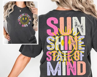 Sunshine State of Mind Png, Beach Life PNG, Sunshine Png,  Summer PNG Neon, Trendy Summer Shirt Design, Distressed Beach PNG, Lake River Png