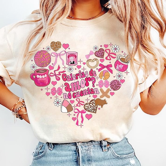 Calorias de amor No Cuentan Png, Mexican Valentine Coquette Bow png, Cafecito y Chisme Valentine PNG, Valentine's Day Png, Candy Valentines
