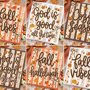 Striped Preppy Fall Vibes Png Bundle, Fall Ditsy Floral Png, God is good, Cozy Season Png, Autumn Girly Png, Fall Hallelujah, Floral Fall
