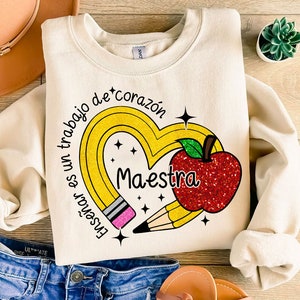 Professor Espanhol Rainbow Pencil Png, Teach Love Inspire Png, Teacher Appreciation Png, Faux Lantejoulas Professor Sparkly Png, Maestra shirt