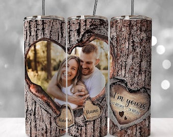 Envoltura de vaso para el día de San Valentín, vaso Loves In The Air, vaso con forma de corazón, envoltorio para vaso con foto propia, diseño de vaso delgado de 20 oz