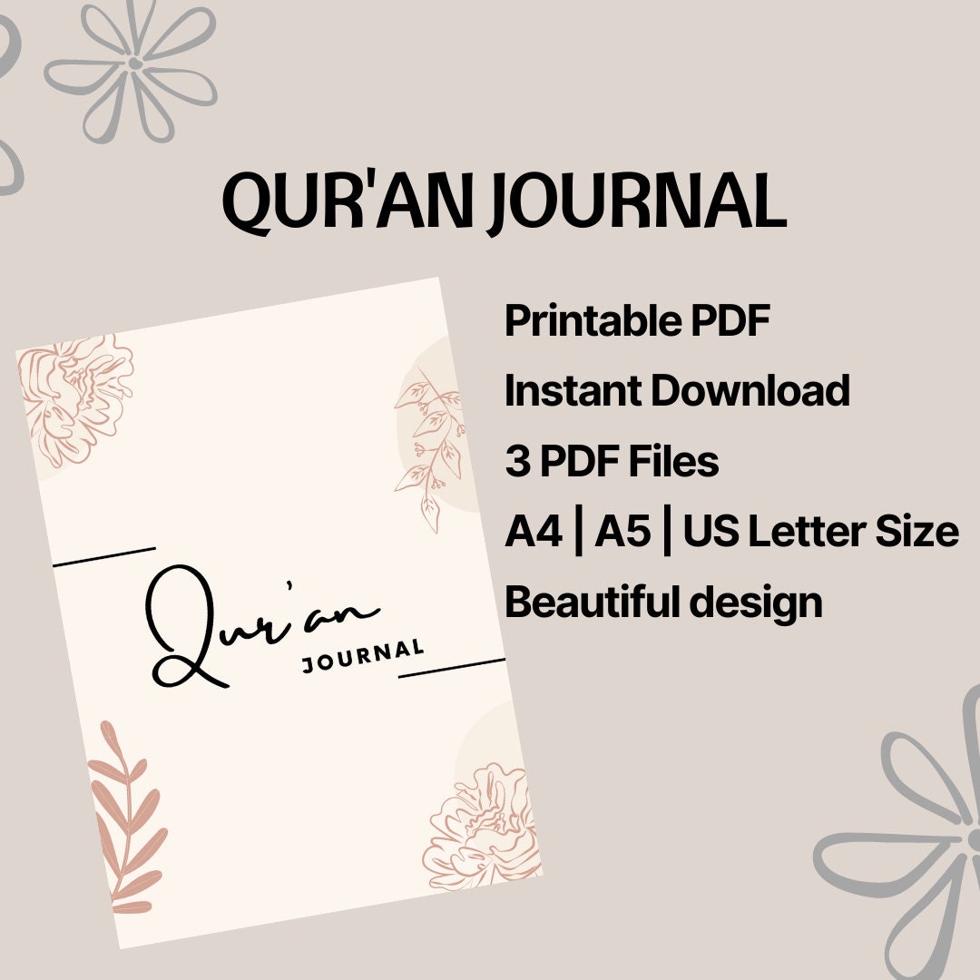Printable Quran Journal Quran Planner Letter Size, A4 and A5 Printable