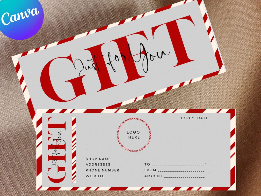 Gift Certificate Template, Canva Printable Editable Gift Voucher ...