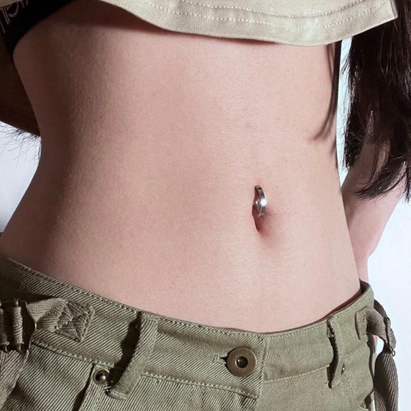 Clicker Navel Ring Etsy