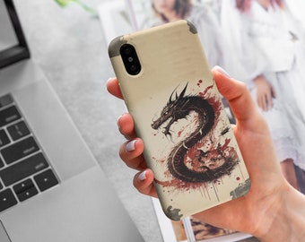 Japanese Dragon Art High Quality Tough Phone Case