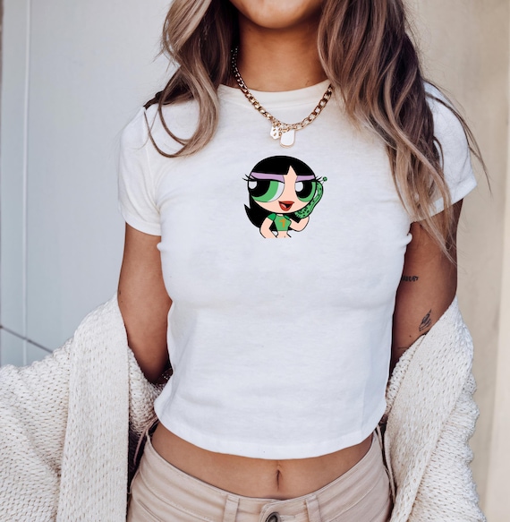 Teen Buttercup Power Puff Girls Y2K Baby Tee, 90s Baby Tee, Vintage Cartoon Tee, Retro Baby Tee, Power Puff Girls Tee, 2000s Graphic Tee
