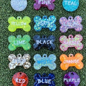 Chunky Glitter Pet Tags