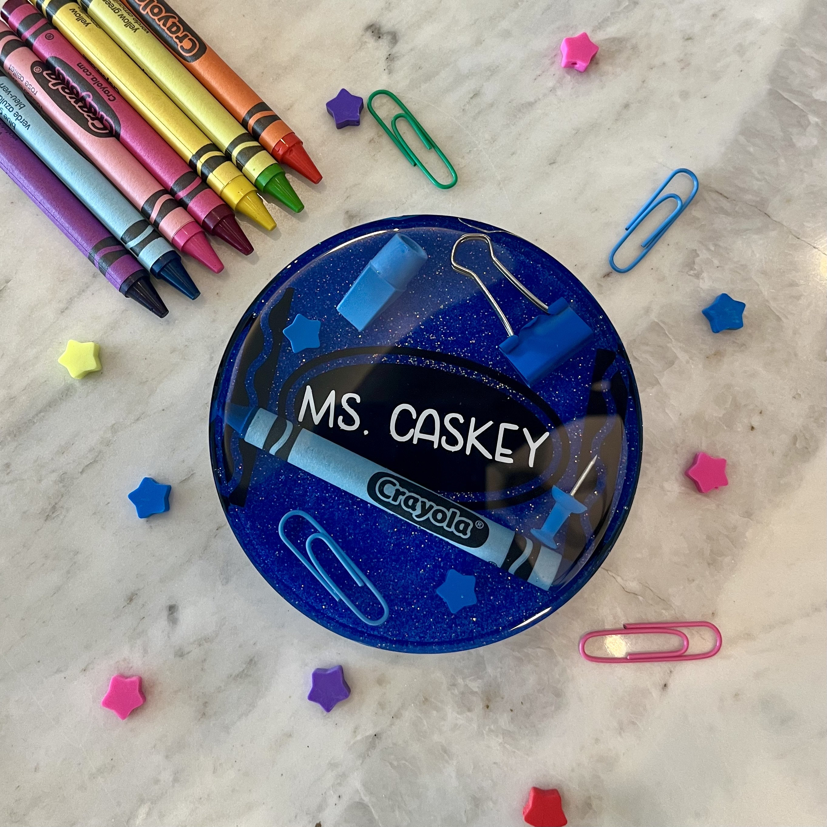Personalized Teacher Coaster: Crayola Resin Paperweight, Admin Gift - Etsy