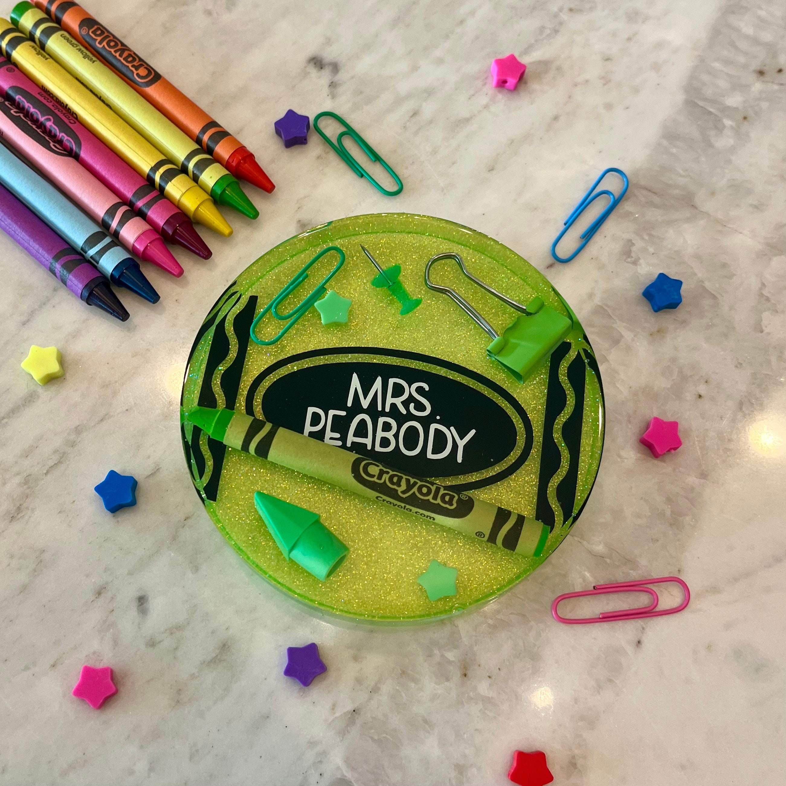 Personalized Teacher Coaster: Crayola Resin Paperweight, Admin Gift - Etsy
