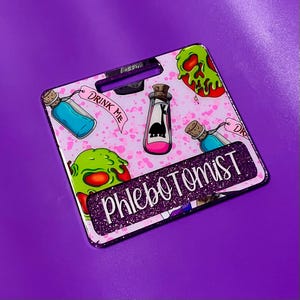 Poison Disney Badge Buddy, Build Your Own, Personalized Keycard, Custom Badge Buddy, Glitter Badge Buddy, Nurse Gift, Nurse ID Holder