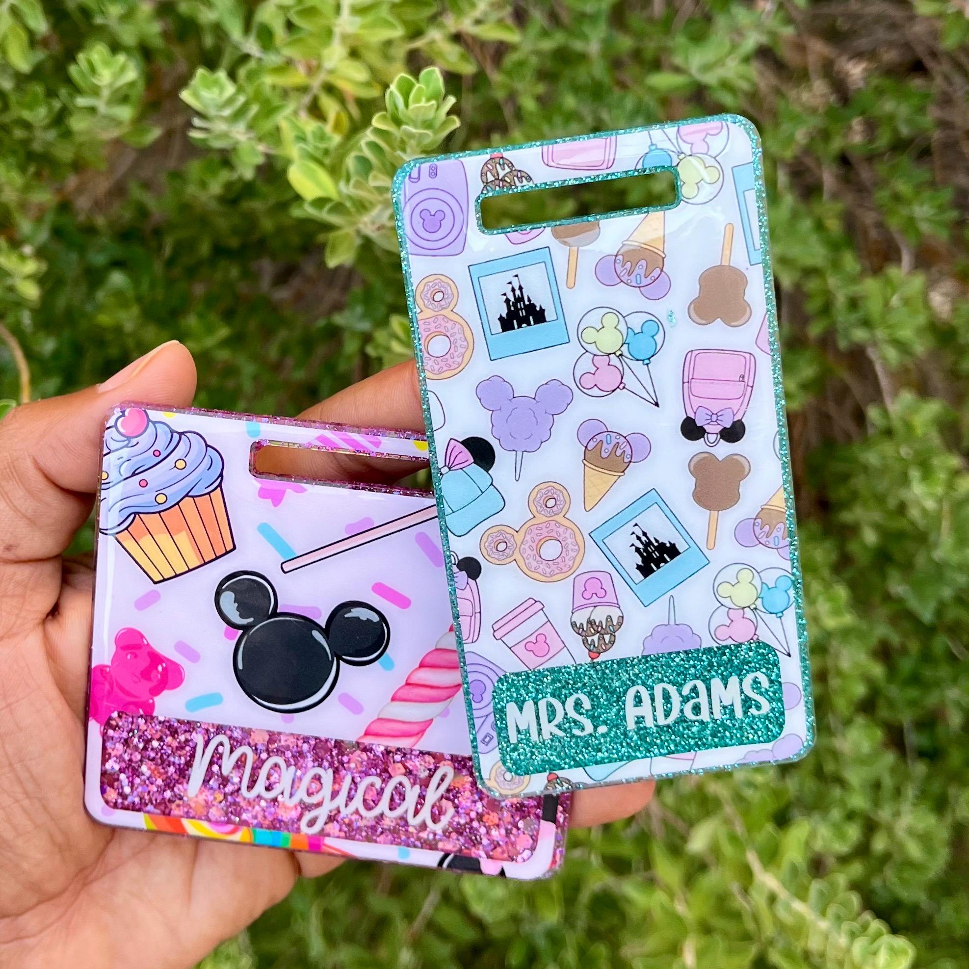 Magical Kingdom Badge Buddy, Build Your Own, Personalized Keycard, Custom Badge Buddy, Glitter Badge Buddy, Nurse Gift, Nurse ID Holder