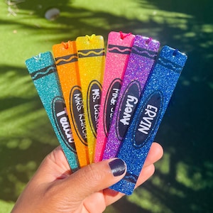 Personalized Crayon Bookmark: Teacher Appreciation Gift