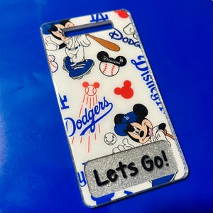 Dodgers Mickey Mouse Badge Buddy, Build Your Own, Personalized Keycard, Custom Badge Buddy, Glitter Badge Buddy, Nurse Gift, Nurse ID Holder