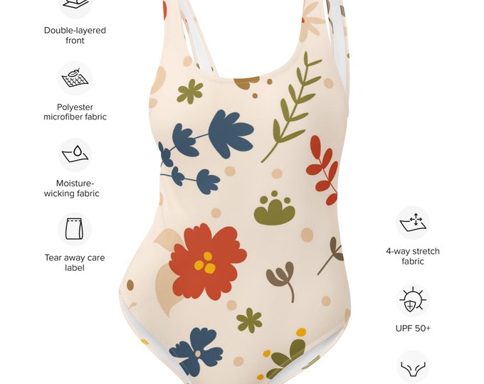Cute Flower One-Piece Swimsuit - Playful and Stylish Swimwear for Sunny Beach Days