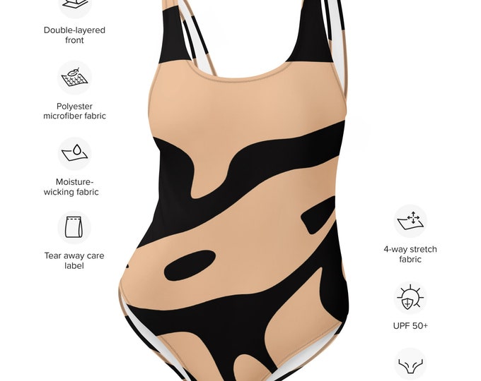 Classic Brown One-Piece Swimsuit - Timeless Elegance and Comfort for Sophisticated Beach Days